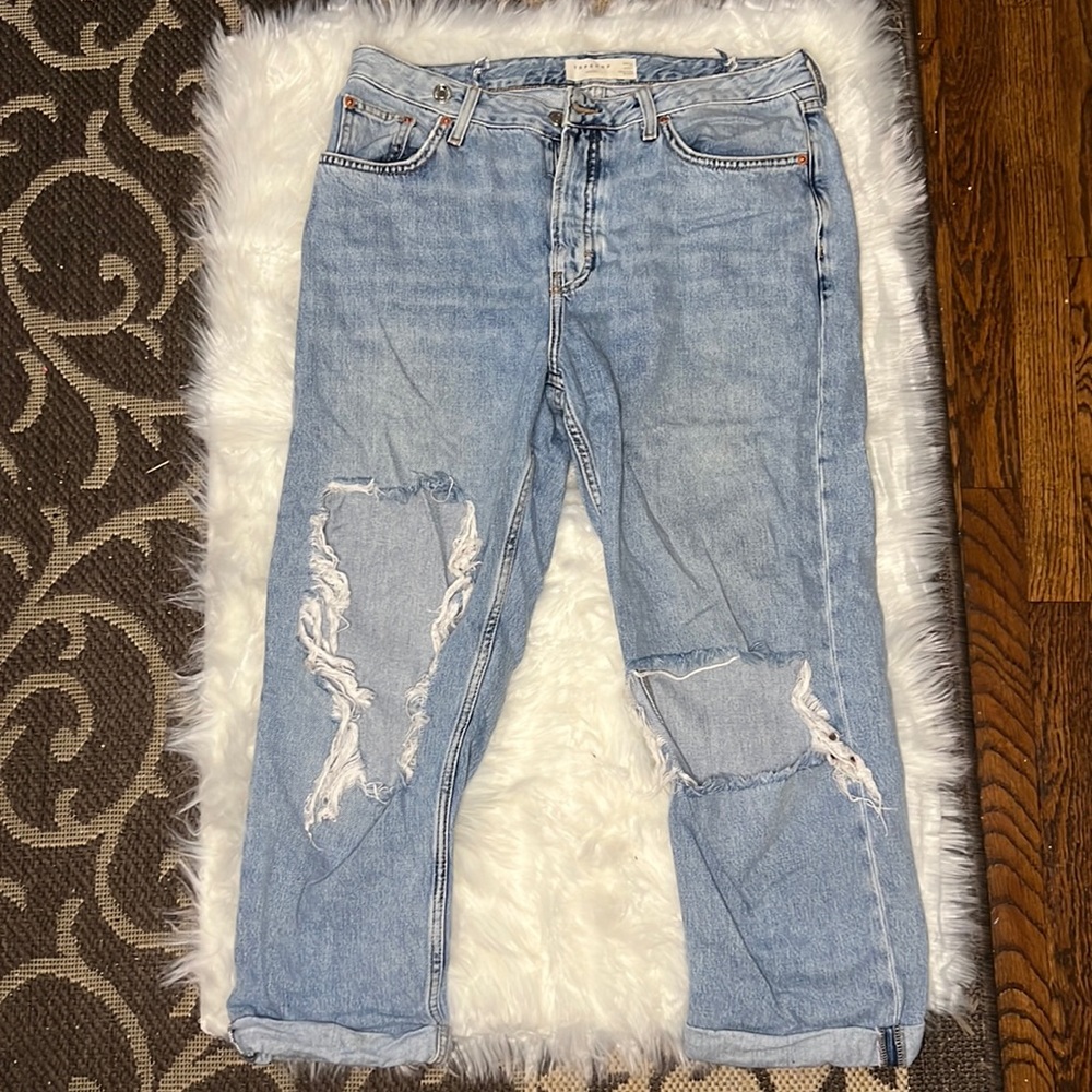 Topshop Ripped Mom Jeans